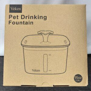Veken Pet Drinking Water Fountain (95oz w/Blue Night Light Switch) Automatic
